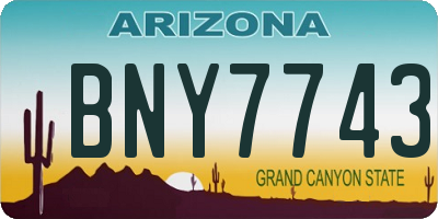AZ license plate BNY7743