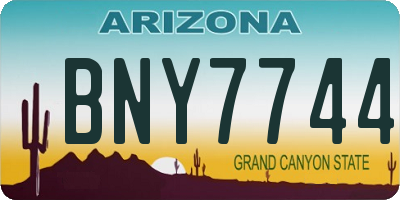 AZ license plate BNY7744