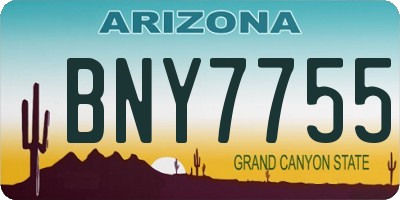 AZ license plate BNY7755