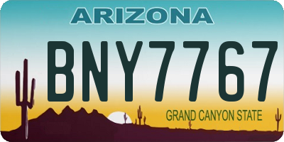 AZ license plate BNY7767