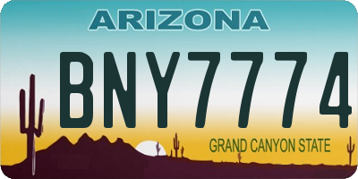 AZ license plate BNY7774