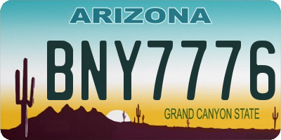 AZ license plate BNY7776