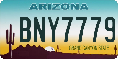 AZ license plate BNY7779