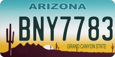 AZ license plate BNY7783