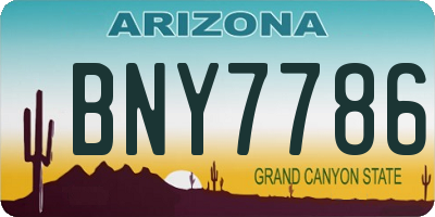 AZ license plate BNY7786