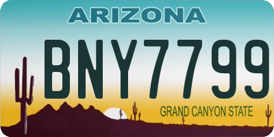 AZ license plate BNY7799