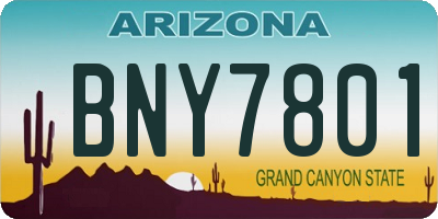 AZ license plate BNY7801