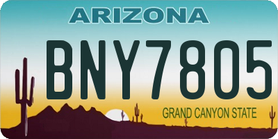 AZ license plate BNY7805