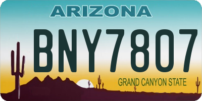 AZ license plate BNY7807