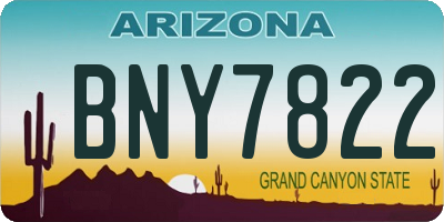 AZ license plate BNY7822
