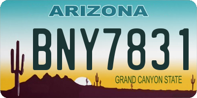 AZ license plate BNY7831