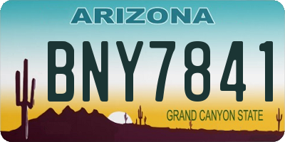 AZ license plate BNY7841
