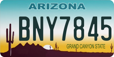 AZ license plate BNY7845
