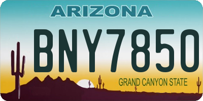 AZ license plate BNY7850