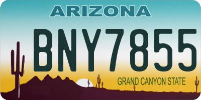 AZ license plate BNY7855