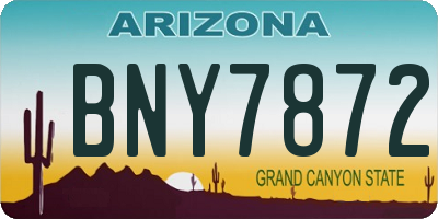 AZ license plate BNY7872