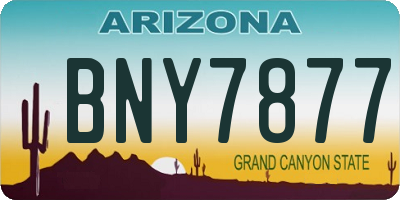 AZ license plate BNY7877