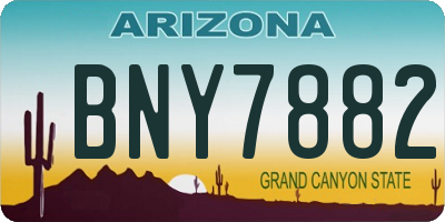 AZ license plate BNY7882