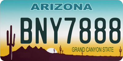 AZ license plate BNY7888