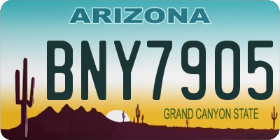 AZ license plate BNY7905