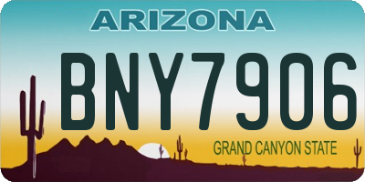 AZ license plate BNY7906