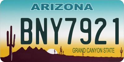 AZ license plate BNY7921