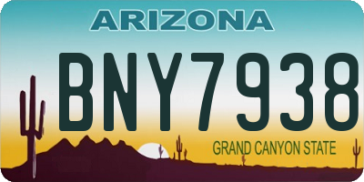 AZ license plate BNY7938