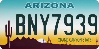 AZ license plate BNY7939