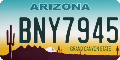 AZ license plate BNY7945