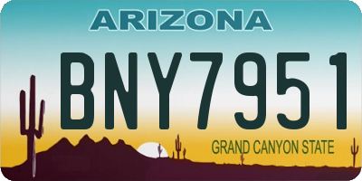 AZ license plate BNY7951