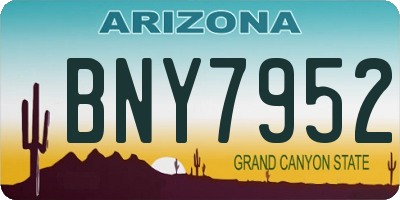 AZ license plate BNY7952