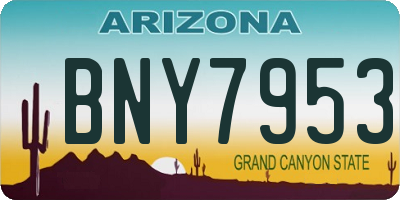 AZ license plate BNY7953