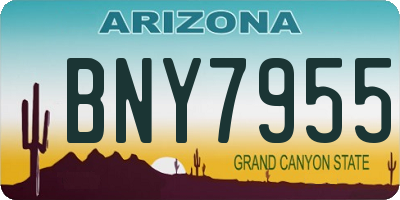 AZ license plate BNY7955