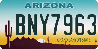 AZ license plate BNY7963