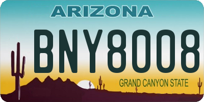 AZ license plate BNY8008
