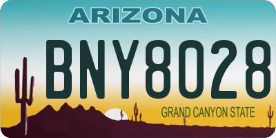 AZ license plate BNY8028