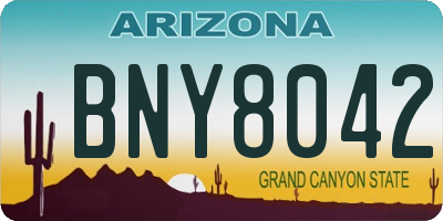 AZ license plate BNY8042