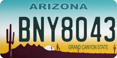 AZ license plate BNY8043