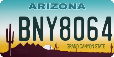 AZ license plate BNY8064