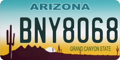 AZ license plate BNY8068