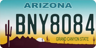 AZ license plate BNY8084