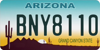 AZ license plate BNY8110