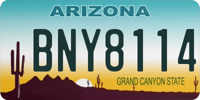 AZ license plate BNY8114