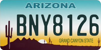 AZ license plate BNY8126