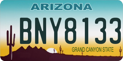 AZ license plate BNY8133