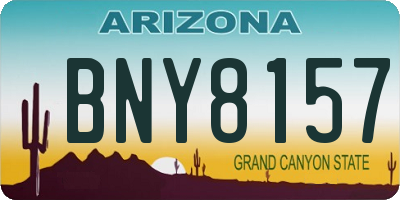 AZ license plate BNY8157