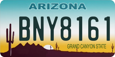 AZ license plate BNY8161