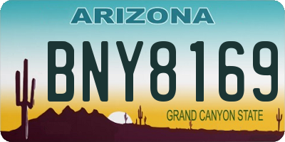 AZ license plate BNY8169