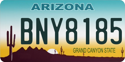 AZ license plate BNY8185