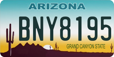 AZ license plate BNY8195